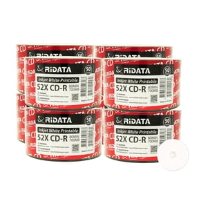 400 Pack Ridata CD-R 52X 700MB 80Min White Inkjet Hub Printable Blank Media Recordable Disc