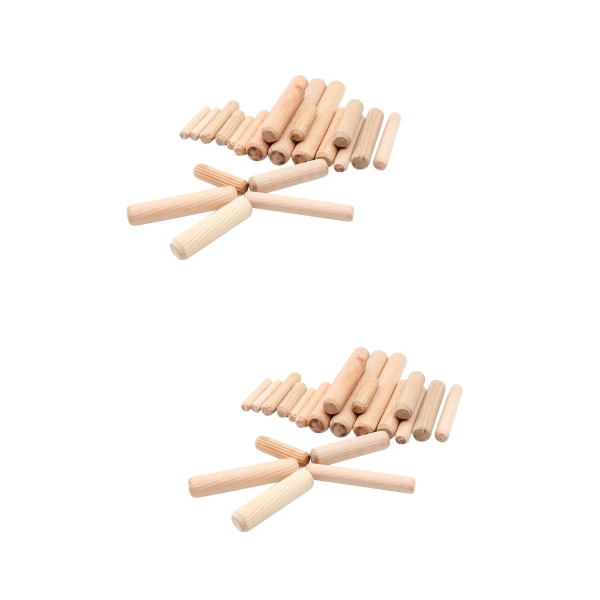 400 Packs  6x30mm Wood Dowel Straight Fluted Wooden Dowel For Furniture Crafts