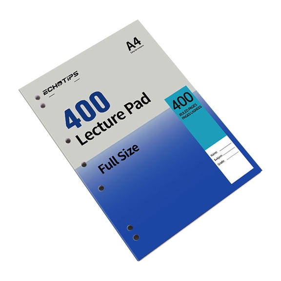400 Page 55gsm Thin Paper Ruled Lined Journal Notebook For Lecture Note Taking And Work Easy Tear Pages (B)