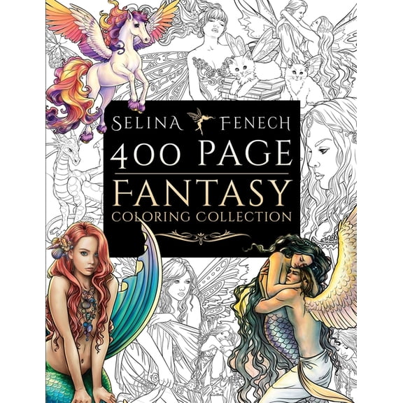 400 Page Fantasy Coloring Collection, (Paperback)