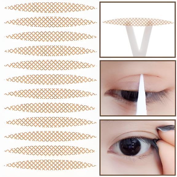 400 Pairs(800PCS) Nude Portable Breathable Naturally Lace Style Invisible Single Sided Double Eyelid Tape Self-Adhesive Eyelid Stickers Instant Eye Lift Strips