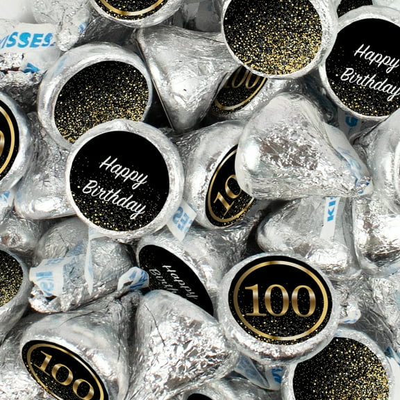 340 pcs 100th Birthday Candy Chocolate Party Favor Hershey's Kisses Bulk (3.4lb)