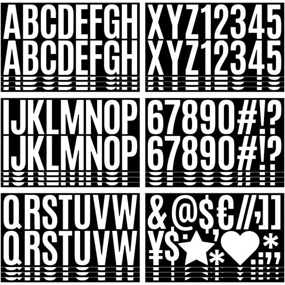 400 Pcs 24 Sheets Large Letter Stickers 2.5 Inches White Alphabet Number Self Adhesive Sticker for Bulletin Board, Classrooms, Mailbox, Scrapbooking, Poster Board, Wall Vinyl Stick On