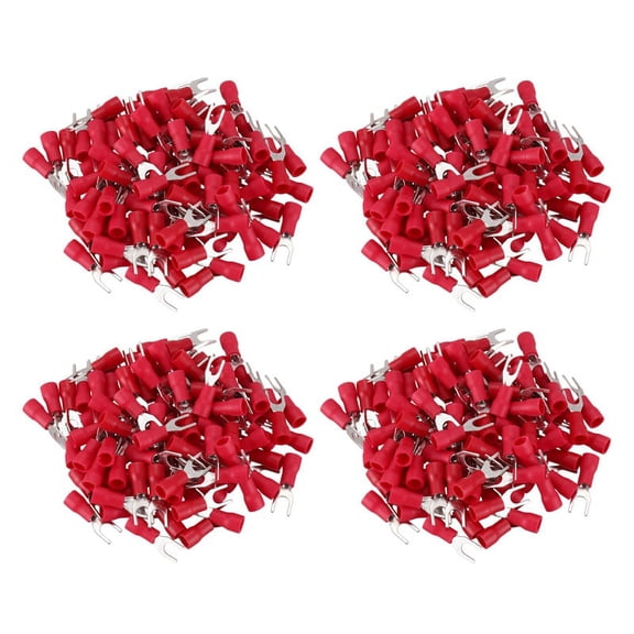 400 Pcs 4mm Fork AWG 22-16 Pre Insulated Terminal Cable Lug