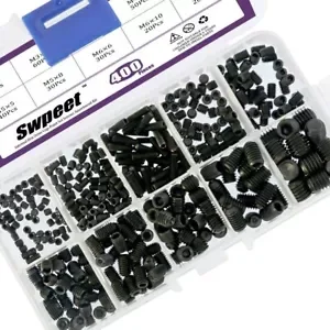 400 Pcs Allen Head Socket Hex Grub Screw Assortment Kit Set Including 10 Sizes