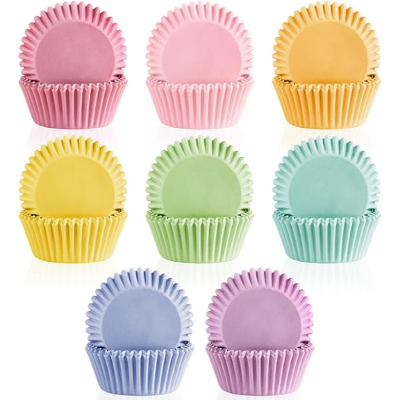 400 Pcs Cupcake Liners Rainbow Baking Paper Cups Standard Size Pastel Muffin Baking Cupcake Mold Cupcake
