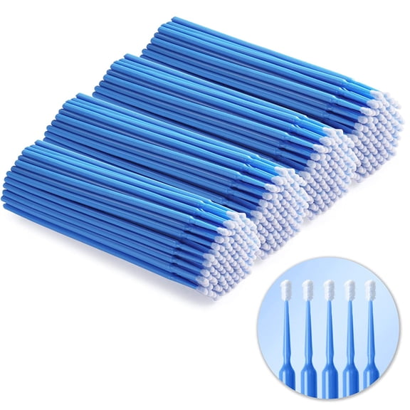 400 Pcs Disposable Micro Applicator Brush Dental Microbrush Applicators with Dispenser, Latisse Application Brushes for Eyelashes Extensions and Makeup Application - Blue