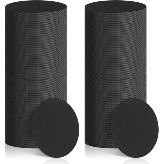 400 Pcs Disposable Paper Coasters Bulk 1MM, 4 Inch Round Cardboard Coasters Blank for Bar Drinks DIY Crafts Arts Wedding (Black)