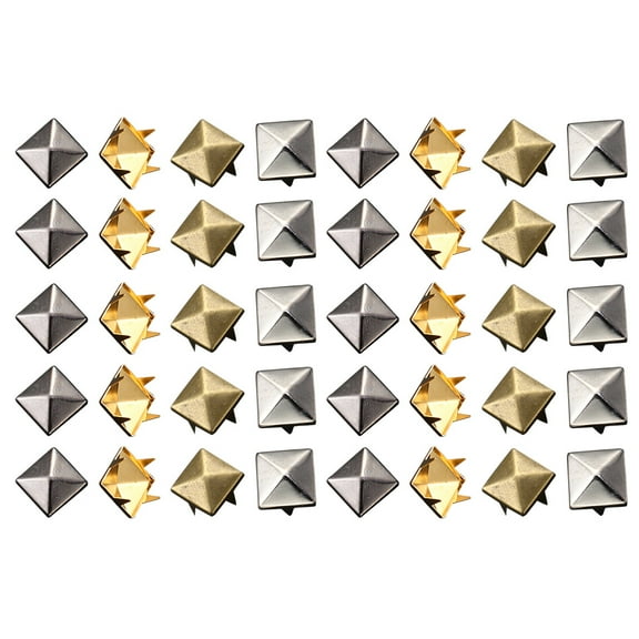 400 Pcs Four-Jaw Rivets Parts Cone Charms Round Silver Gems for Craft Rhinestones