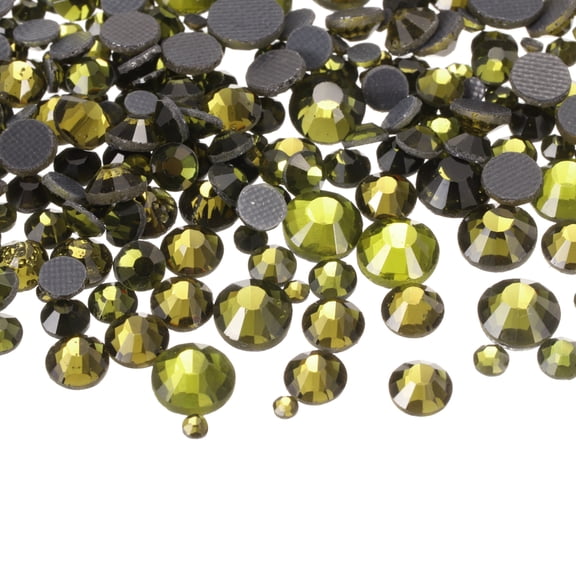 400 Pcs Hotfix Rhinestones Flatback Crystal Glass Gems with Clear Bag Nail Art Kit for Crafts Clothes DIY Decoration 5 Sizes (SS6-SS20 Set, Deep Green)