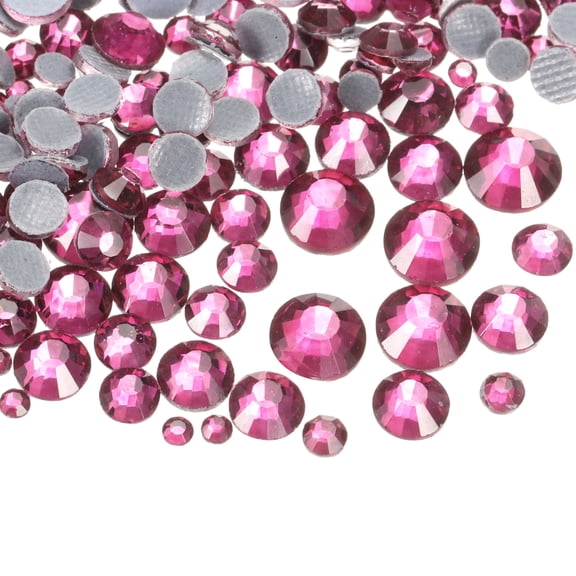 400 Pcs Hotfix Rhinestones Flatback Crystal Glass Gems with Clear Bag Nail Art Kit for Crafts Clothes DIY Decoration 5 Sizes (SS6-SS20 Set, Deep Purple)
