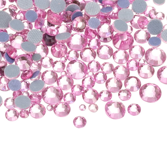 400 Pcs Hotfix Rhinestones Flatback Crystal Glass Gems with Clear Bag Nail Art Kit for Crafts Clothes DIY Decoration 5 Sizes (SS6-SS20 Set, Light Pink)