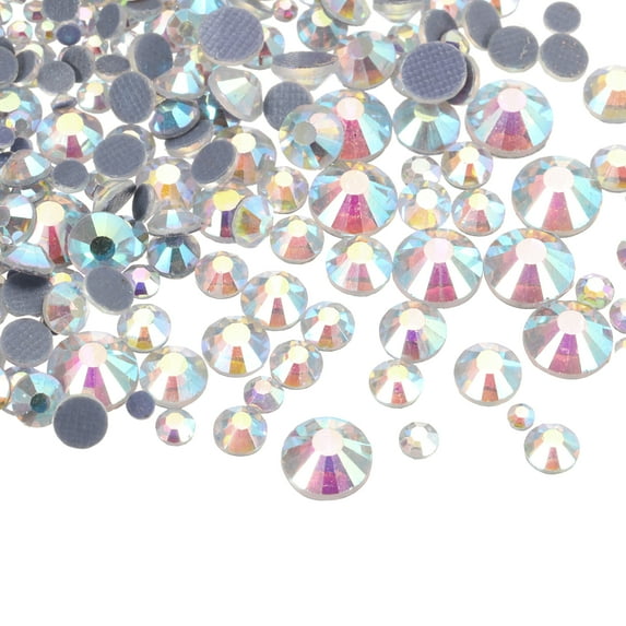 400 Pcs Hotfix Rhinestones Flatback Crystal Glass Gems with Clear Bag Nail Art Kit for Crafts Clothes DIY Decoration 5 Sizes (SS6-SS20 Set, Night Starry Sky)