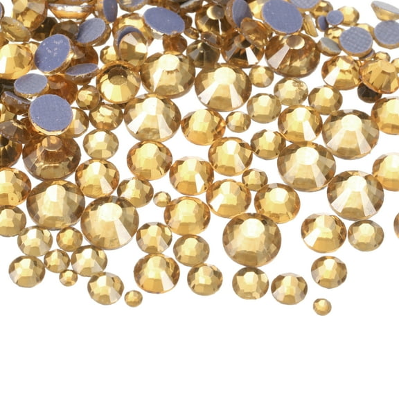 400 Pcs Hotfix Rhinestones Flatback Crystal Glass Gems with Clear Bag Nail Art Kit for Crafts Clothes DIY Decoration 5 Sizes (SS6-SS20 Set, Pale Yellow)