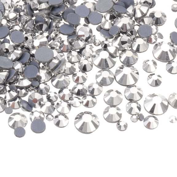 400 Pcs Hotfix Rhinestones Flatback Crystal Glass Gems with Clear Bag Nail Art Kit for Crafts Clothes DIY Decoration 5 Sizes (SS6-SS20 Set, Silver Tone)