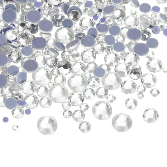 400 Pcs Hotfix Rhinestones Flatback Crystal Glass Gems with Clear Bag Nail Art Kit for Crafts Clothes DIY Decoration 5 Sizes (SS6-SS20 Set, White)
