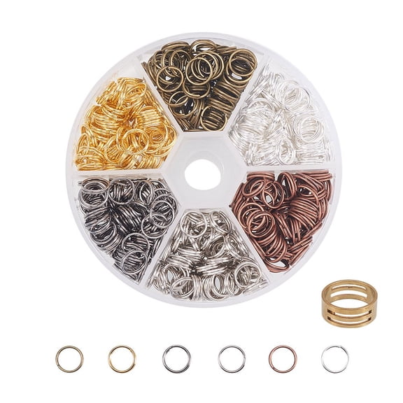 400 Pcs Iron Split Rings Double Loop Jump Ring Diameter 8mm for Jewelry Making Mixed Color Self Assembly