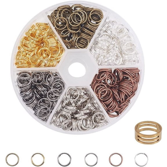 400 Pcs Iron Split Rings Double Loop Jump Ring Diameter 8mm for Jewelry Making Mixed Color