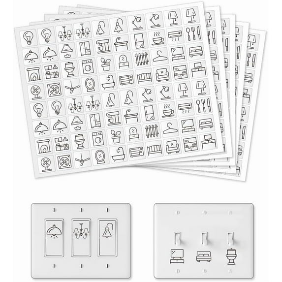 400 Pcs Light Switch Sticker Labels 34 Designs Transparent Switch ID ...