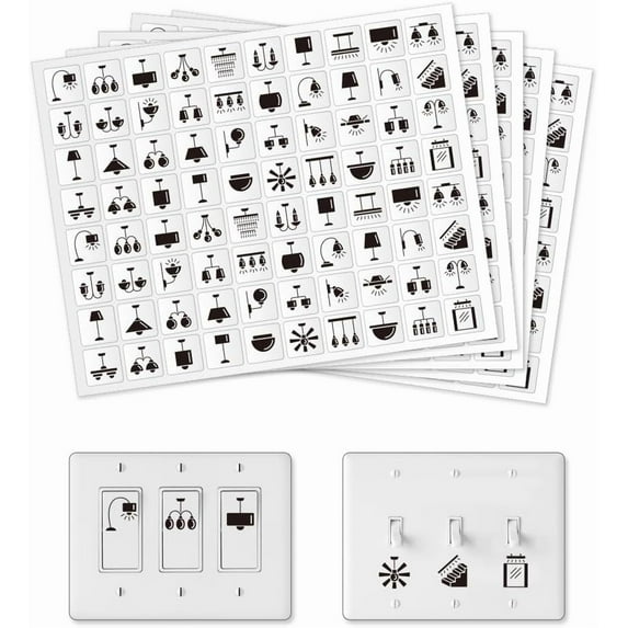 400 Pcs Light Switch Sticker Labels 40 Designs Transparent Switch ID ...