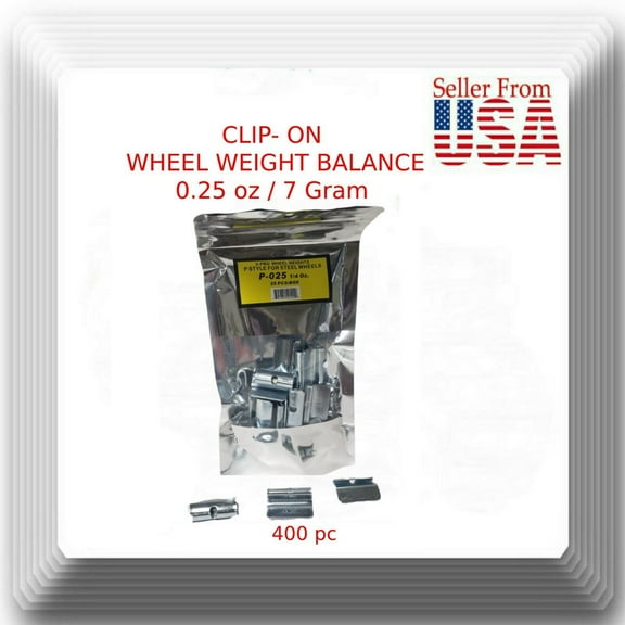 400 Pcs P Style Clip-on Wheel Weight Balance 0.25oz 7gram P025 Led Free