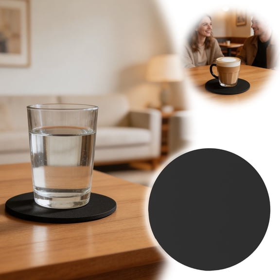 400 Pcs Paper Coasters 1MM Thick, 4 Inch Round Black Cardboard Coasters for Crafts Arts Drinks Weddings Parties Catering, Absorbent Coaster Set, for Home Bar Restaurant