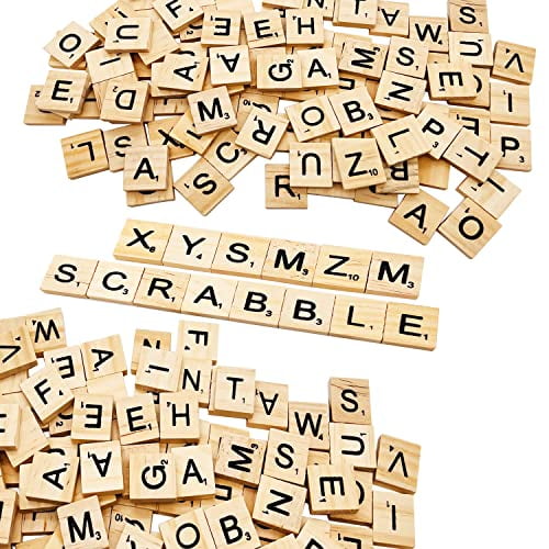 400 Pcs Scrabble Letters,Wood Scrabble Tiles for Crafts