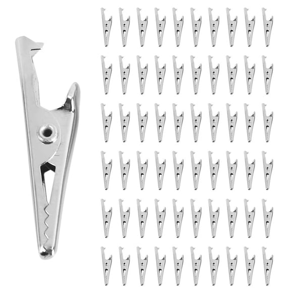 400 Pcs Silver Tone Metal Alligator Clip Clamps,400(+/-2%) Pcs x Alligator Clips,Silver Tone