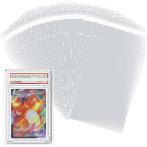 400 Pcs Sleeves for PSA Graded Slabs Ultra Protection PSA Graded Card Slab Resealable Sleeves for Card Baseball Football Gaming Sports Trading Cards