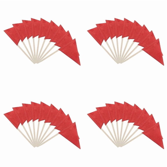 400 Pcs Solid Red Toothpick Flags Small Mini Plain Red Color Stick Cupcake Toppers Flags DIY Decoration