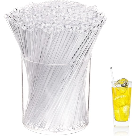 400 Pcs Stirrer Ball Head Disposible Stir Sticks Plastic Swizzle Sticks Cocktail Coffee Drink Stirrer Round Top