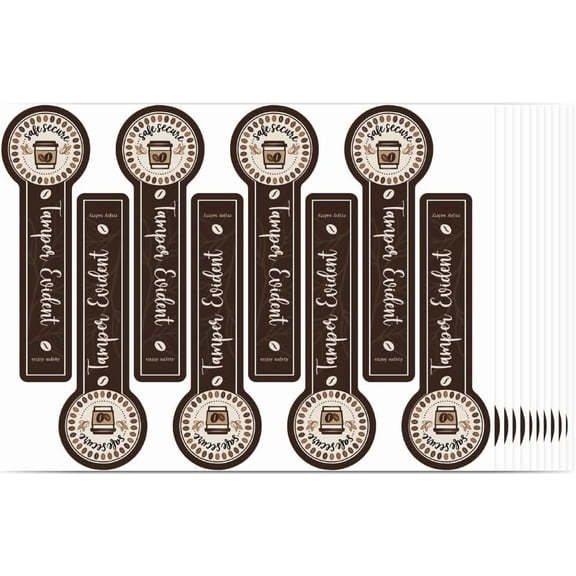 400 Pcs Tamper Evident Labels for Food Packaging 3.9 Inch Long Tamper Seal Stickers Drink-Safety Coffee Milk Tea Seal Label Stickers