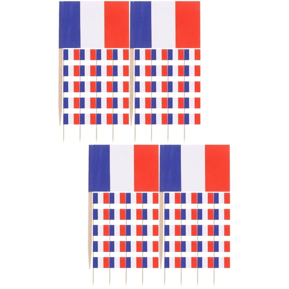 CIMAXIC Toothpick Flags Multi-Color Flagpole Shape for Cake Decor 400Pcs