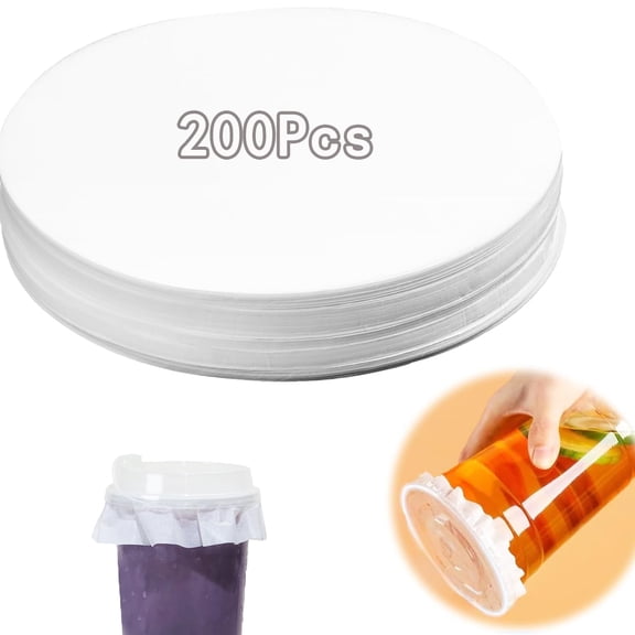 400 Pcs White Leak-Proof Cap Lid Liners Tutuviw Spill Proof Drink Covers Round Drink Protective Cap Coffee Beverage Cup Leak Proof Film Sealing Film Round Sealing Pads Lid Covers (4.5Inch, White)