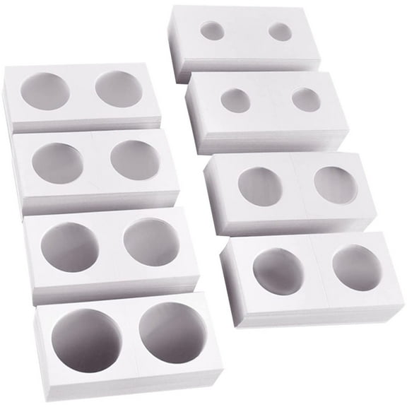 YUNLIGHTS 400Pcs Clear Coin Holders Paper Dustproof Oxidation Resistant Storage