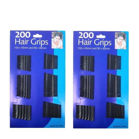 400 Pcs of Black Wavy Hair Clips, Bobby Pins, Hair Grips for Secure Hold, Salon Styling (2 Pack)