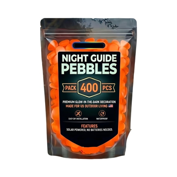 400-Piece Stepping Stone Kit Glow in the Dark Garden Pebbles for Outdoor Path, Yard, Lawn, Pond, and Decorative Landscaping