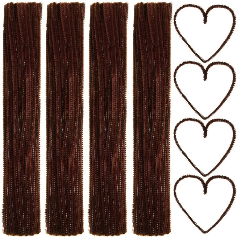 400 Pieces Pipe Cleaners Jumbo Chenille Stem Fluffy Chenille Stem for DIY  Art Craft (Dark Brown)