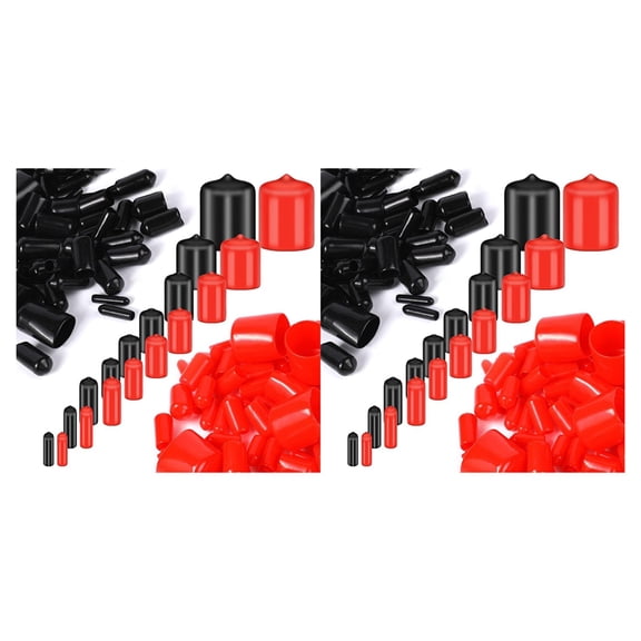 400 Pieces Rubber End Caps Flexible Screw Cap Thread Bolt Protector Caps Covers Black Red Plastic Screw Caps in 9 Size