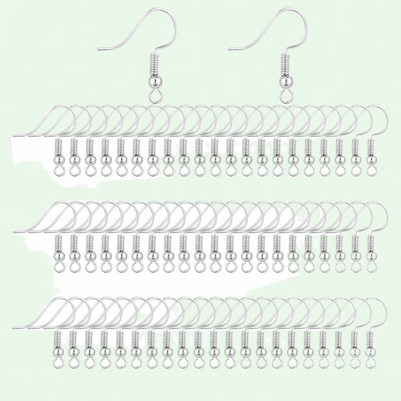 400 Pieces Silver Stainless Steel Earring Hooks for Jewelry Making