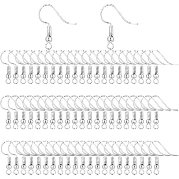 400 Pieces Stainless Steel Earring Hooks, Silver French Wire Hooks for Jewelry Making