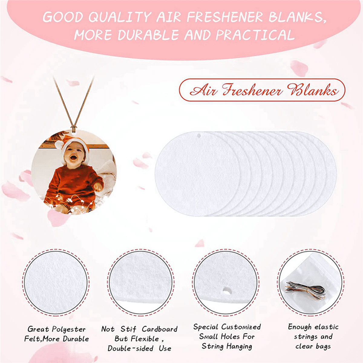 400 Pieces Sublimation Air Freshener Blanks DIY Air Freshener Scented