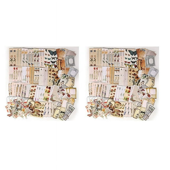 400 Pieces Vintage Scrapbook Supplies Pack for Junk Journal Planners DIY Paper Stickers Ephemera Decoupage