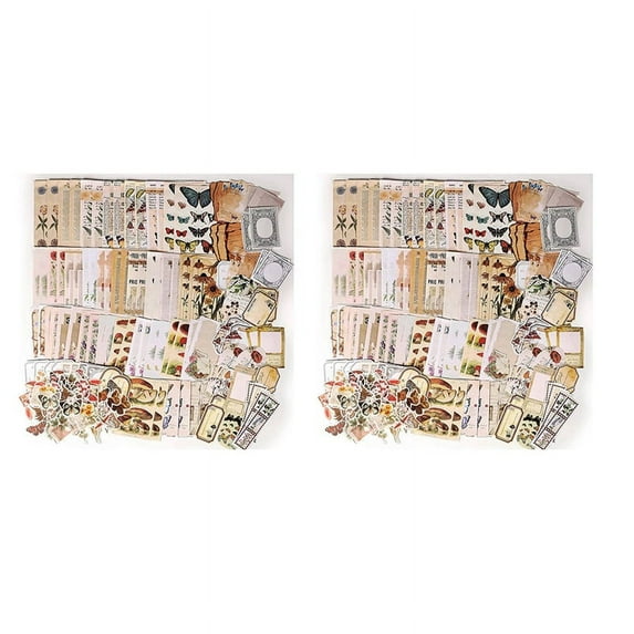 400 Pieces Vintage Scrapbook Supplies Pack for Junk Journal Planners DIY Paper Stickers Ephemera Decoupage