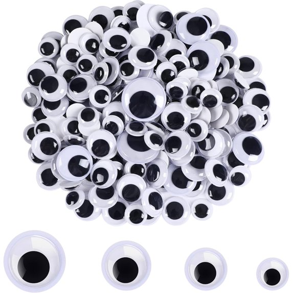 400 Pieces Wiggle Eyes Self Adhesive Black White Googly Eyes for DIY Crafts Decoration (20mm)