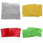 400 Pieces Wrappers Confectionery Chocolate Wrapper Sweet Wrapping Aluminum Foil Paper Lolly pers Square Sheet 3x3