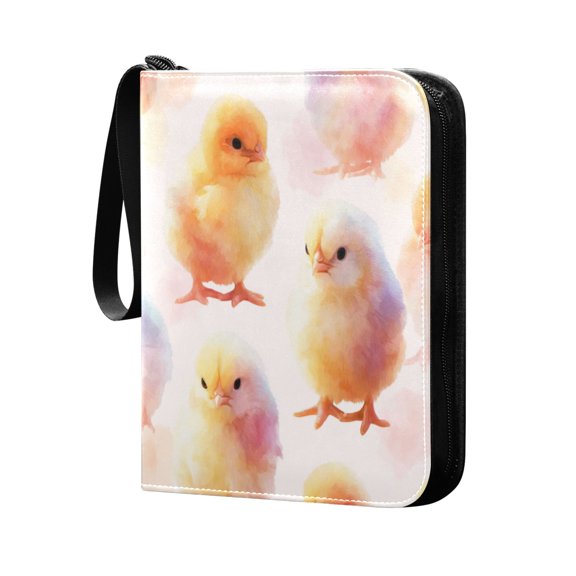 400 Pockets Trading Cards Album,Card Binder 4-Pocket, Cards Collector Album Holder Fits 400 Cards with 50 Removable Sheets Cute Baby Chicks
