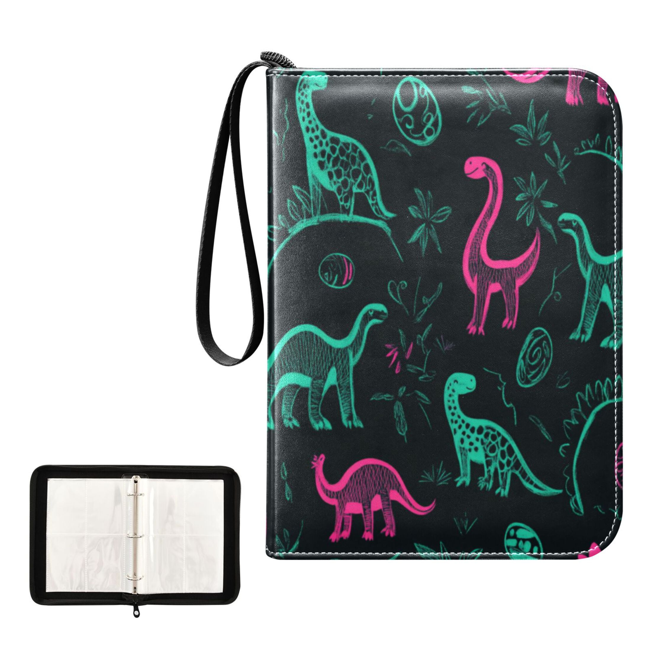 400 Pockets Trading Cards Album,Card Binder 4-Pocket, Cards Collector Album  Holder Fits 400 Cards with 50 Removable Sheets Cute Green Dinosaurs -  Walmart.com