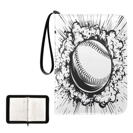 400 Pockets Trading Cards Album,Card Binder 4-Pocket, Cards Collector Album Holder Fits 400 cards with 50 removable sheets A Baseball
