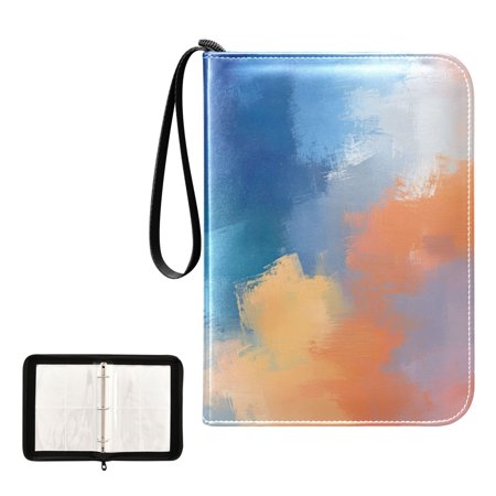 400 Pockets Trading Cards Album,Card Binder 4-Pocket, Cards Collector Album Holder Fits 400 cards with 50 removable sheets Orange and Blue Sky